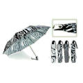 Black &amp; White 3 Falten Automatik Windproof Regenschirm (YS-3FA22083909R)